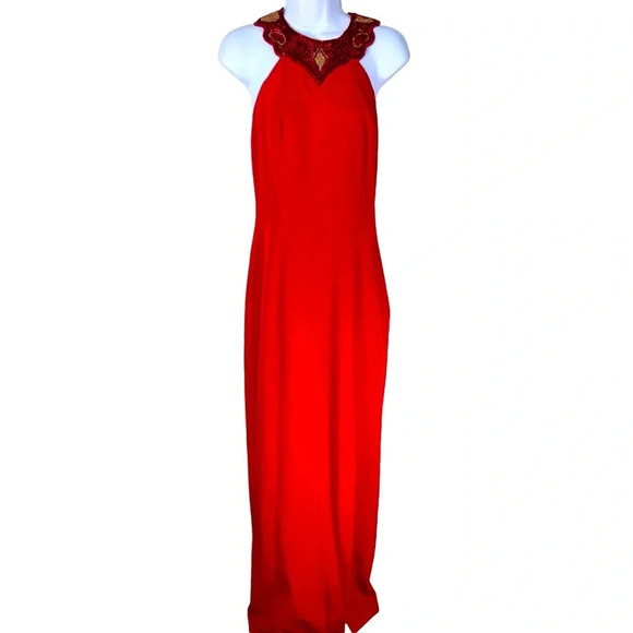 Red Formal Sequined Dress made by Nite Line - Picture 1 of 13